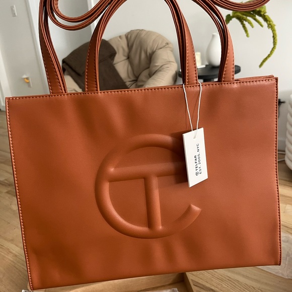 Telfar Handbags - NWT Telfar Tan Medium Shopping Bag